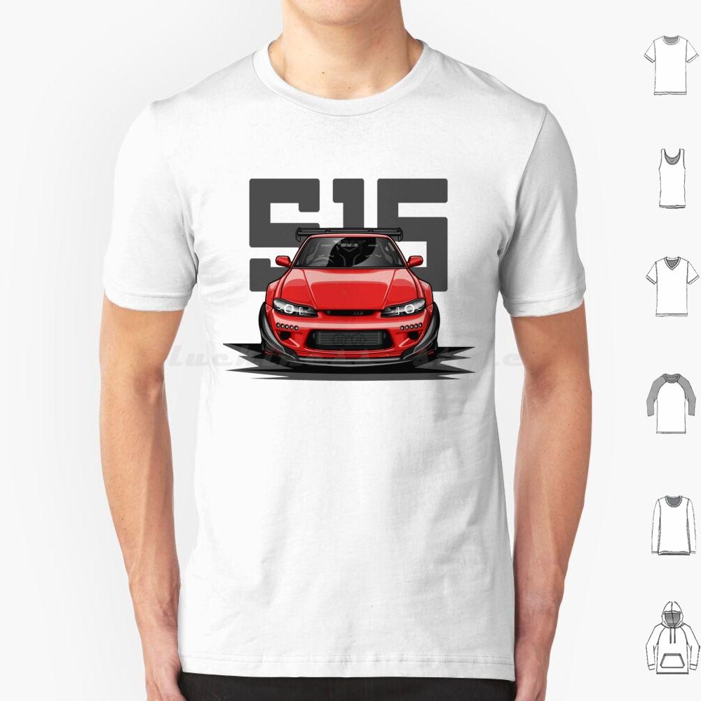 Silvia S15 Front  Candy Red  T Shirt 6xl Cotton Cool Tee Car Automotive Racing Vehicle Race Cool Sports Supercar Fitment Man