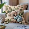 1 Stück Schlafender Koala Aufdruck Kissenbezug, Geeignet für Sofa, Schlafzimmer, Wohnzimmer, Kinderzimmer, Herzliches Geschenk für Koala-Liebhaber