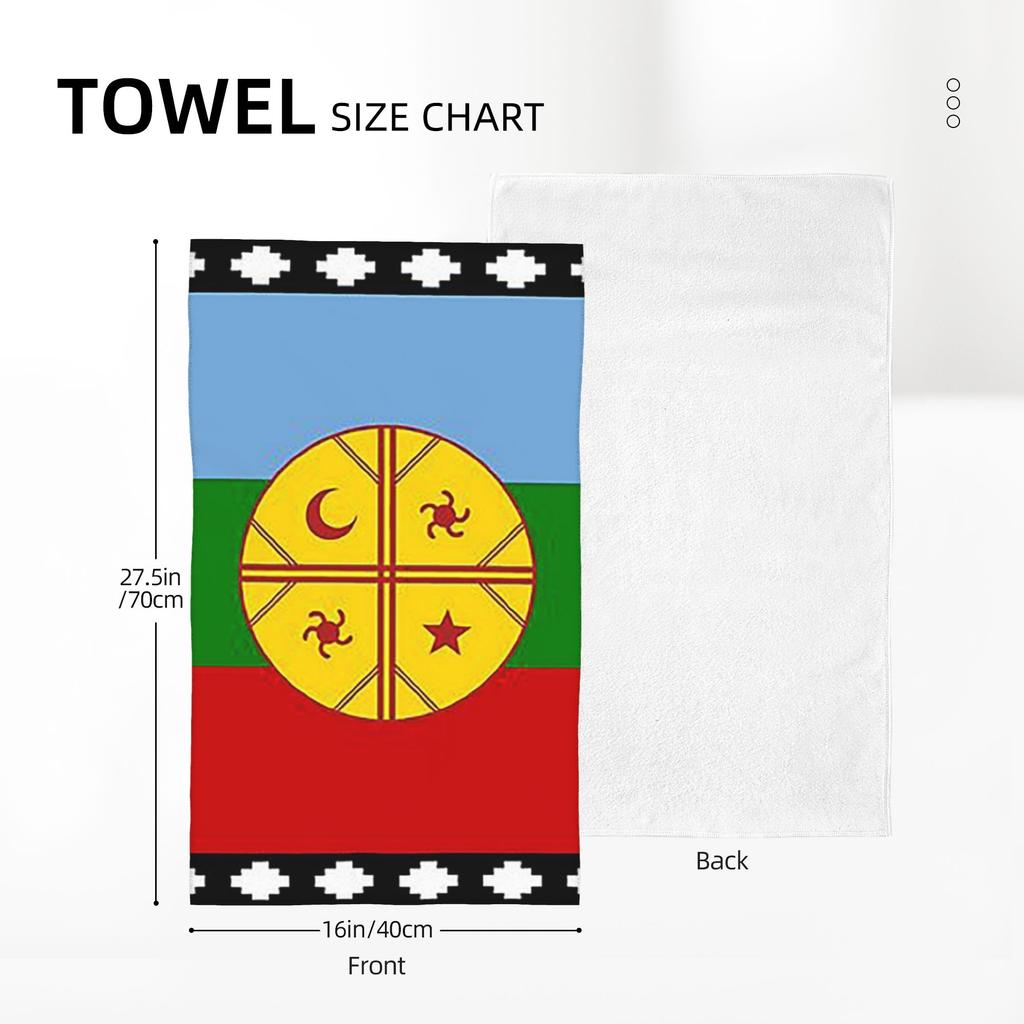 Flag of the Mapuches Bandera Mapuche Soft Face Towel Quick Dry Pool Bath Cotton Towels Absorbent