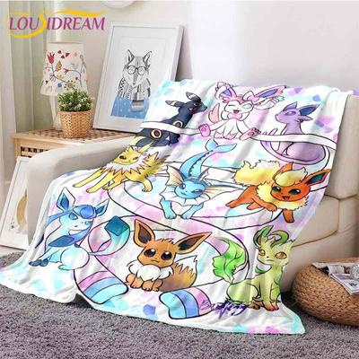 3D Printed Blanket Pokemon Pikachu Flannel Blanket Bed Throw Soft Cartoon Printed Bedspread Bedspread Sofa