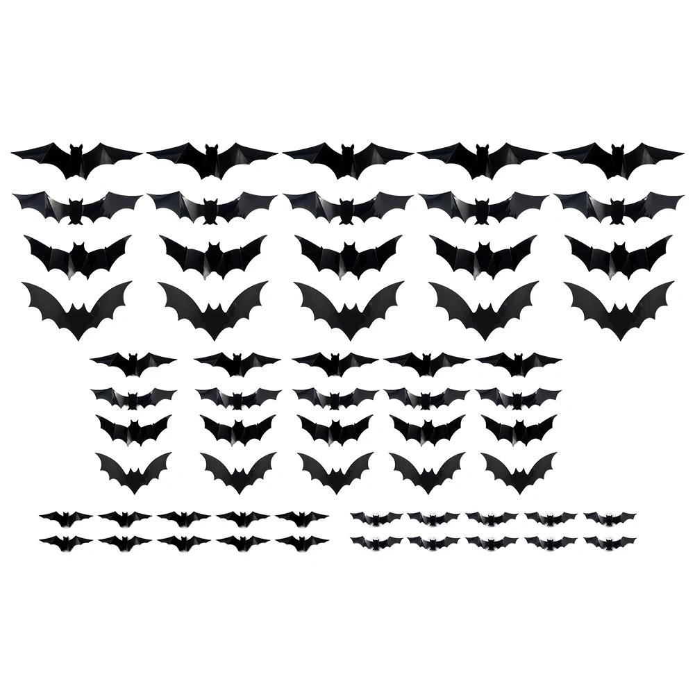 36 PCs Halloween Sticky Decals Glow in The Dark Bats Decorations Wall Stickers for Halloween Party Bedroom Window Decorations