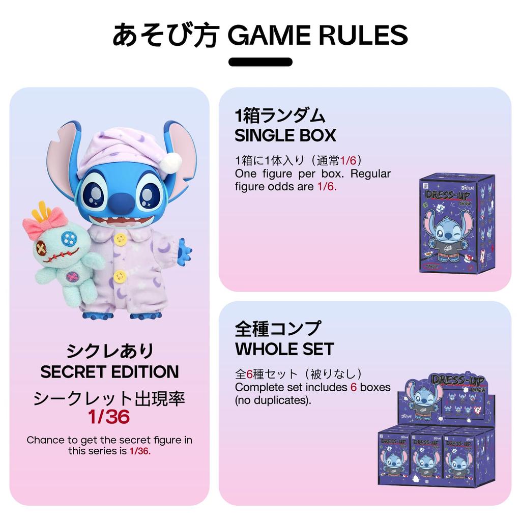 TOP TOY Disney Stitch Show Series Gachapon Blind Box Figure Soft Vinyl PVC Premium Toy Birthday Gift for Stitch Character Collectors Dress-Up [1