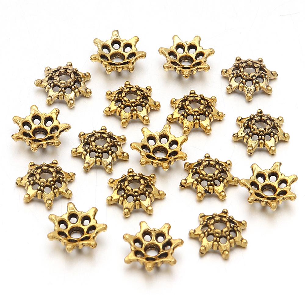 100pcs/lot Vintage Flower Bead End Caps Bead Caps Spacer Beads For Jewelry Making DIY Necklace Bracelet Earrings Accessories