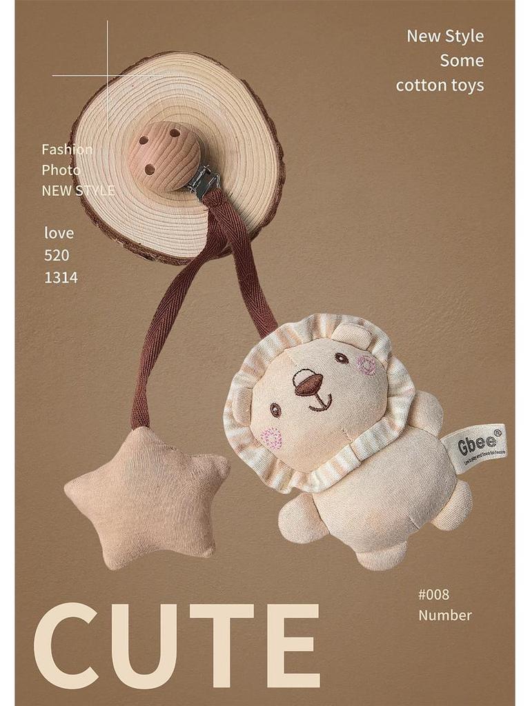 Gbee Organic Cotton Wooden Baby Rattle: Newborn Soothing Crib Toy for Early Education