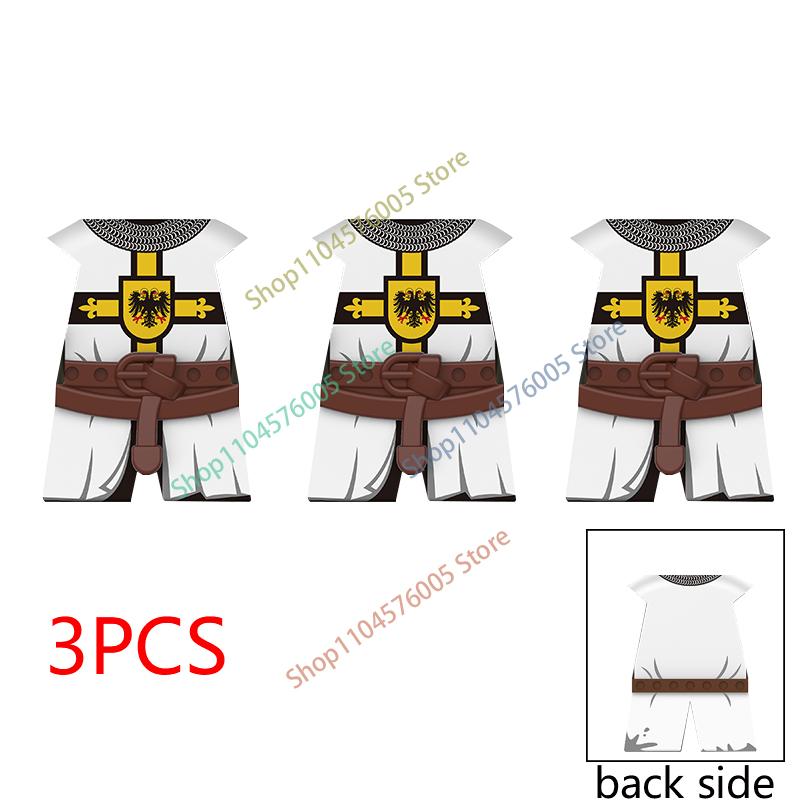 MOC Castello Medievale Cavaliere Armatura Figura Parti Blocchi da Costruzione Tempio Aquila Nera Cavaliere Guerriero Armi Accessorio Mattoncini Giocattolo T01
