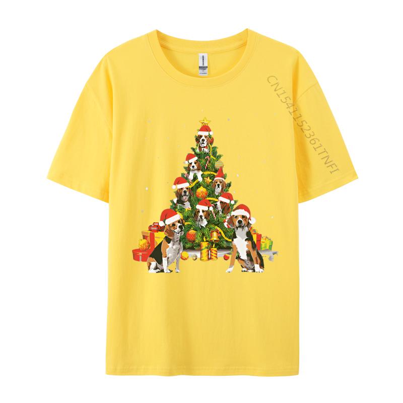 Mens Tshirt Beagle Dog Lover Matching Santa Beagle Tshirt Breathable Top Texture Fabric Leisure Tshirt