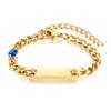Personalized Little Girl Boy Bracelet with Birthstone,Customzied Name Curb Chain Adjustable Birthday Gift