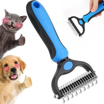 Grooming Brush - Professional - Stainless Steel - Ergonomic - Extra Wide Head
