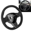 Black Steering Wheel with Button Leather Car Modification Replacement Steering Wheel