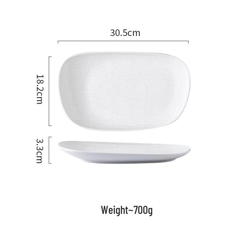 Abay Nordic Ceramic Rectangular Serving Plate