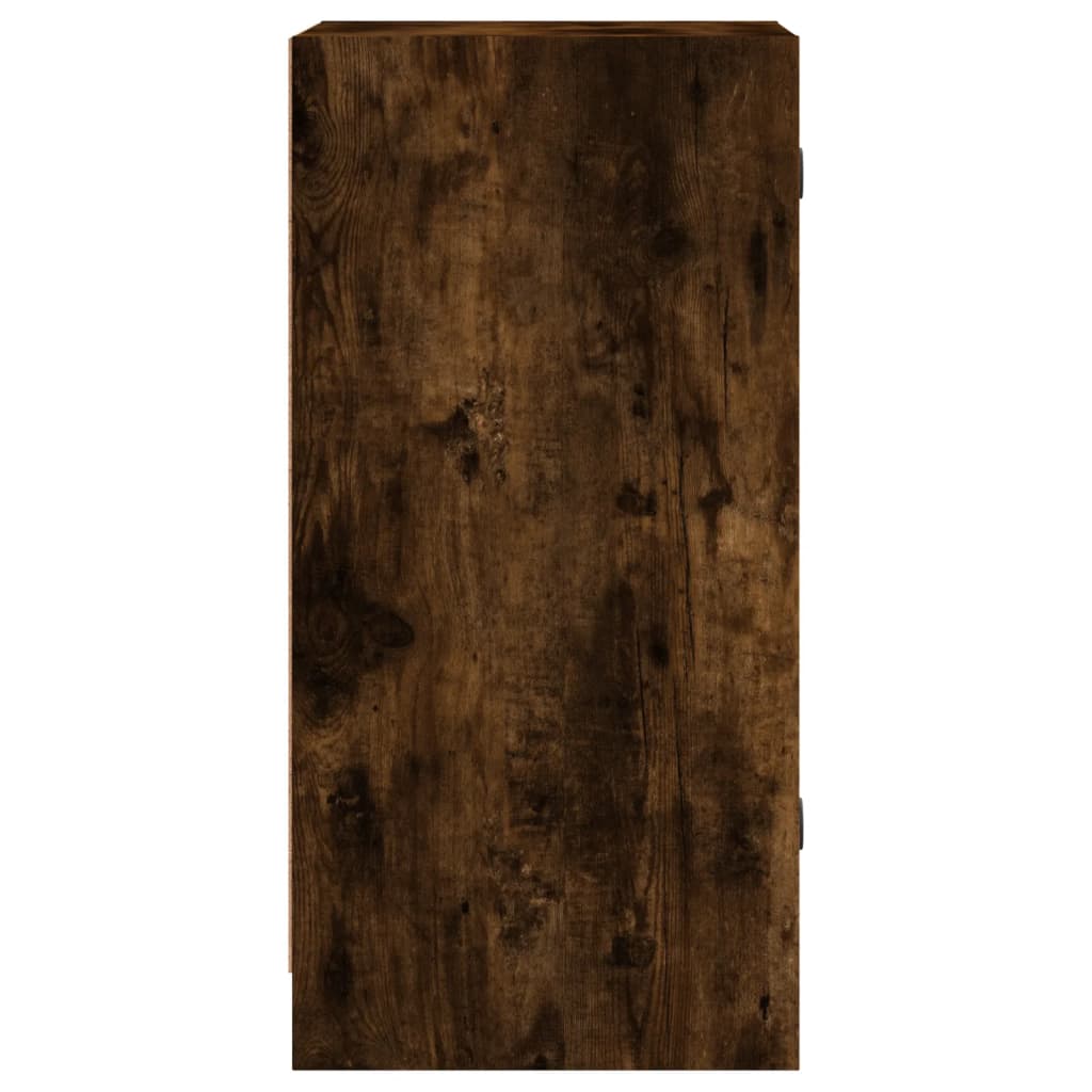 Vidaxl Cabinet With Glass Doors, Smoked Oak, 35X37X75.5 Cm