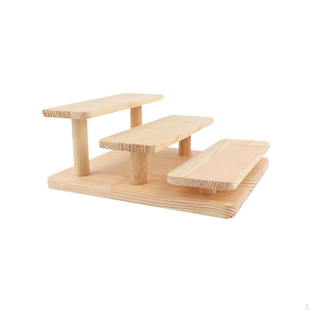 Display Riser Storage Organizer Cupcakes Holder Showcase Fixtures Wood Shelf Shelves for