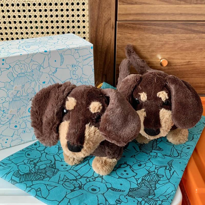 1Pc Children Birthday Gifts Cute Dachshund Pendant Plush Toy Doll Backpack Hanging Ornament Doll Home Decorations