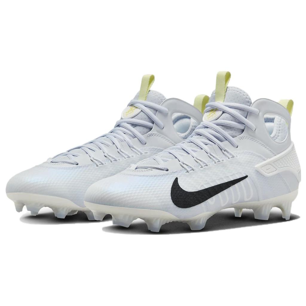 Nike Huarache 9 Elite Mid LAX SE Football Grey Black Unisex Sneakers White Luminous-Green FV6149-001