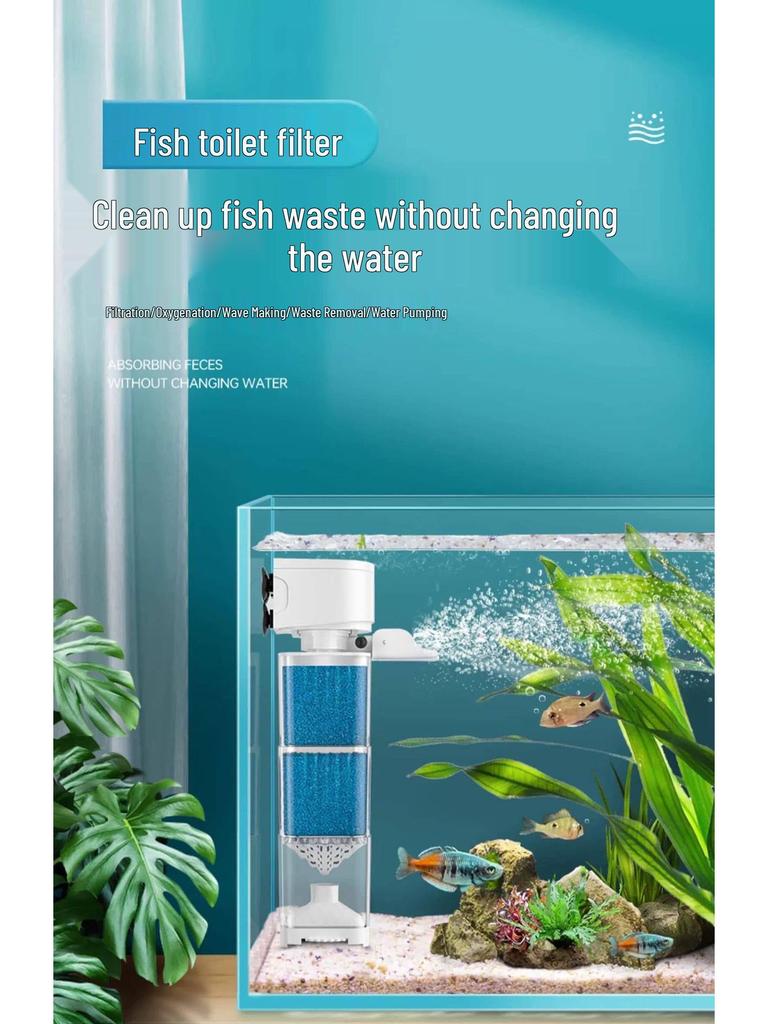 Filtro de Acuario Todo en Uno: Separador de Desechos de Pescado, Circulador de Agua y Oxigenador