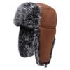 Men Women Warm Winter Russian Trapper Ushanka Hat with Fur Ear Flaps Skiing Hat