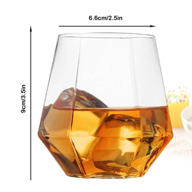Evropský styl Šestihranná plastová šestihranná pro domácnost Průhledná sklenice na whisky Šestihranná sklenice na zahraniční víno