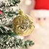 6Pcs/box Electroplated Xmas Tree Hanging Pendants Embossed Christmas Ball Ornament  New Year
