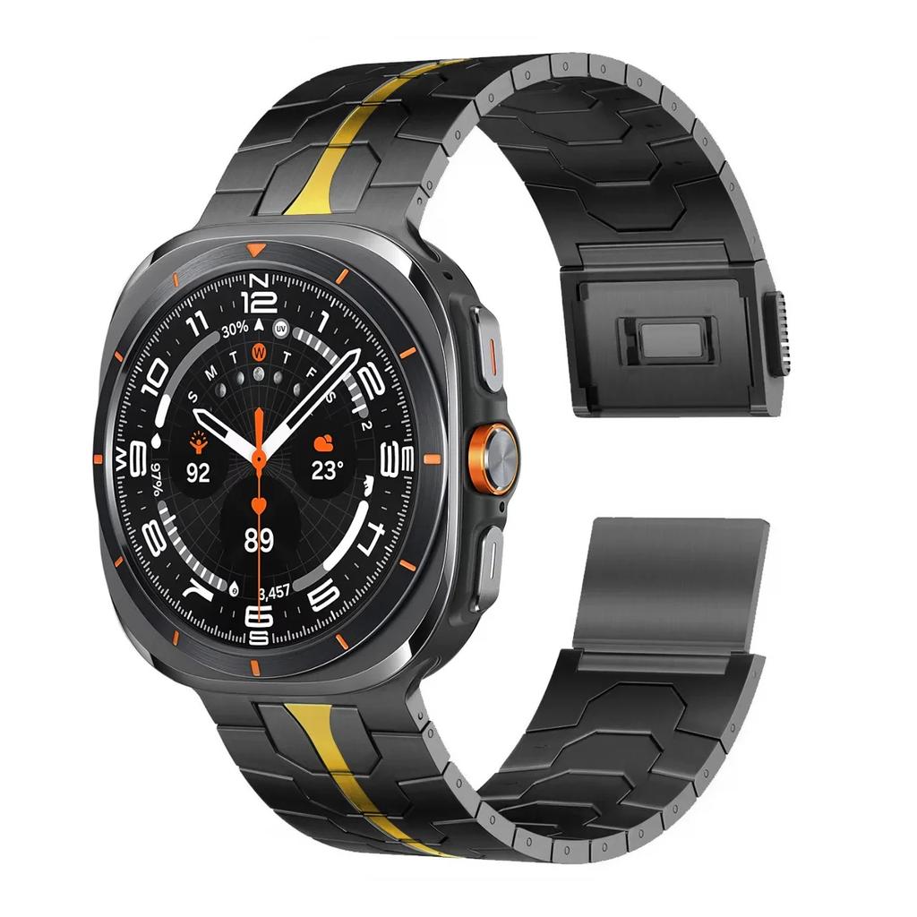 Magnetic Clasp Strap for Samsung Galaxy Watch 7 Ultra 47mm Stainless Steel Wristband for Samsung Watch 7 Ultra 47mm Metal Strap