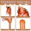 12 Stück 40 Zoll aufblasbares Steckenpferd bunter Pferdekopf-Steckenpferd-Ballon Pferd Geburtstagsparty-Zubehör Pony-Stecken für Halloween