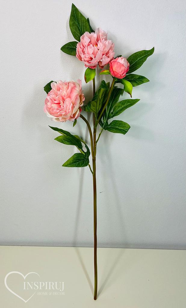 Rubber branch - Light pink peony 80 cm