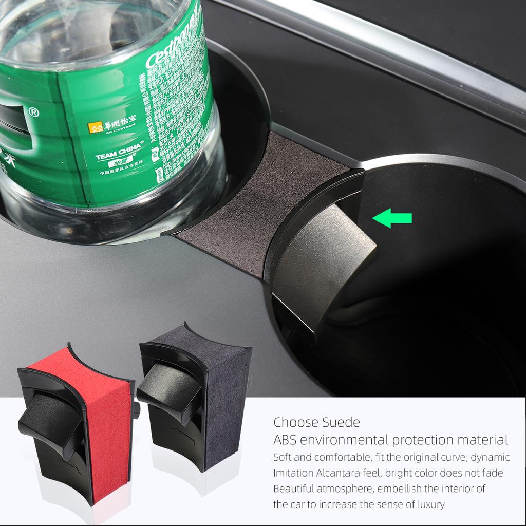 LUCKEASY dla Tesla Model 3 Y 2017-2023 samochodowe gniazdo na kubek z wodą ogranicznik poślizgu klip ABS uchwyt na kubek klip Limiter akcesoria Model