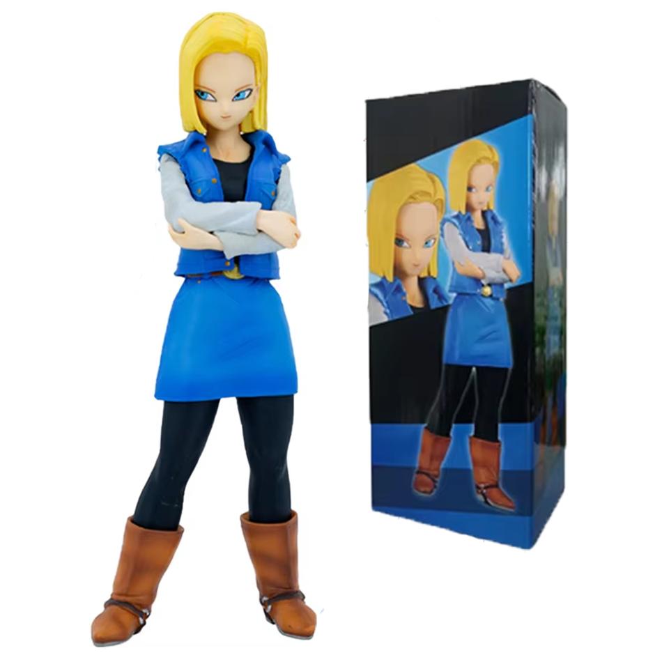 25CM Anime Dragon Ball Z Android 17 18 Figure Android 18 PVC Action Figures Collection Model Playthings Designed for Children Xmas Gifts