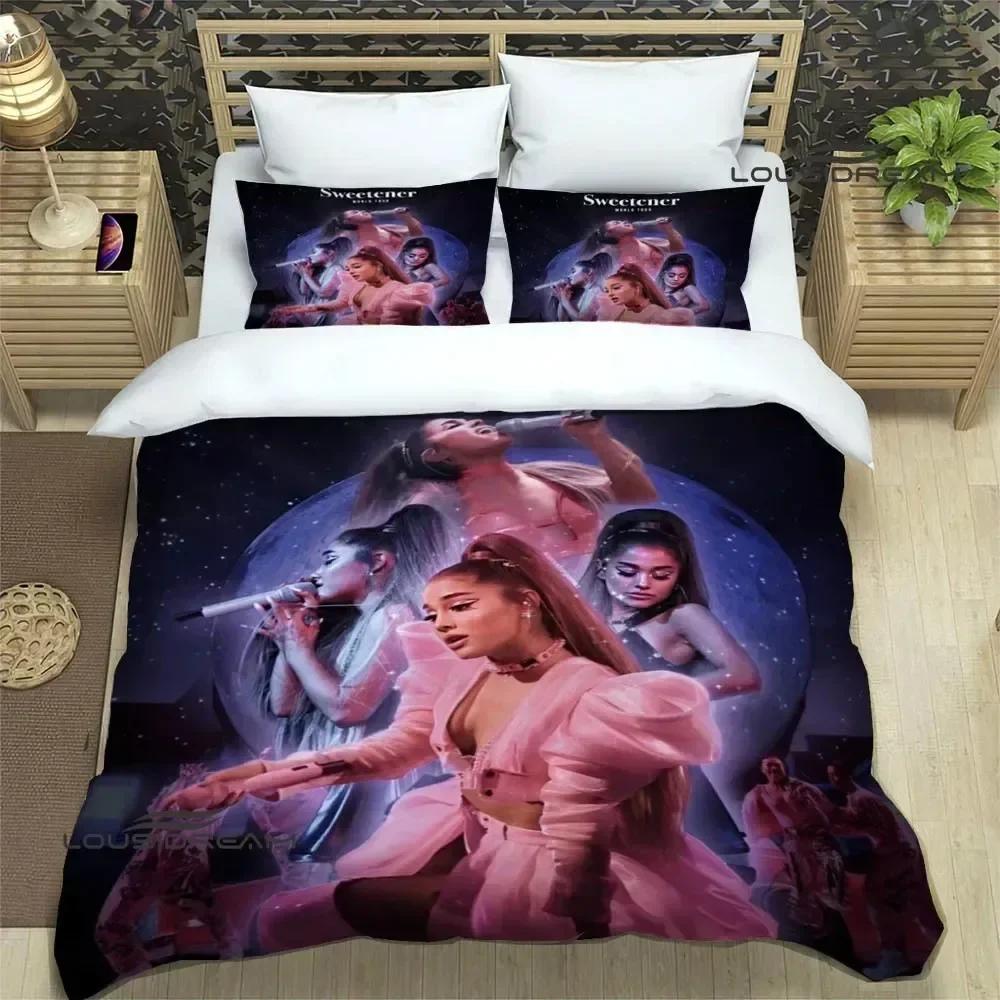 Ensembles de literie imprimés de la chanteuse Ariana Grande Ensemble exquis de fournitures de lit Housse de couette Ensemble couette Ensemble de literie Cadeau d'anniversaire de luxe