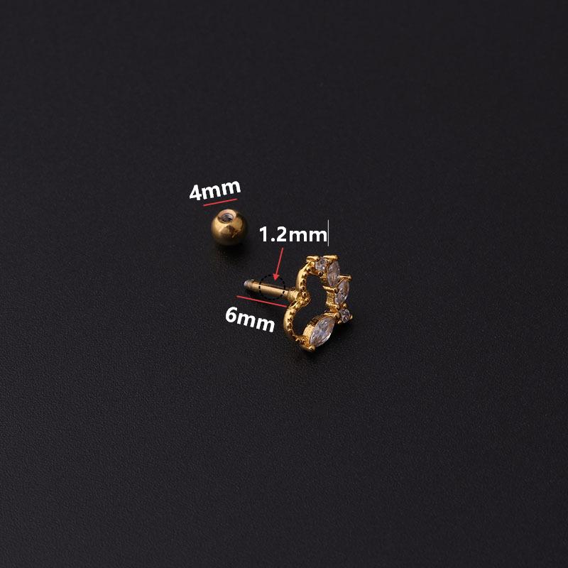Puncture fashion Stud minimalist Twist Ball Stud lady Stainless Steel Earring