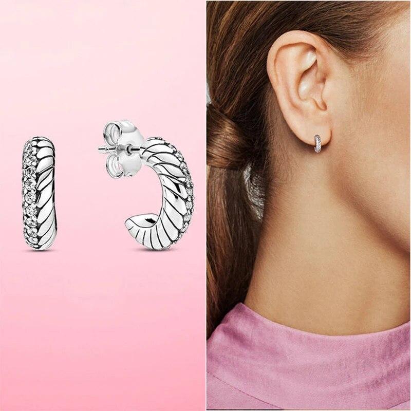 Silberne Ohrringe Echte 925er Sterlingsilber Ohrringe für Damen Mode Silber Ohrring Schmuck Geschenk