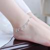 Korean Handmade Bamboo Section Silver-Plated Bracelet & Anklet with Small Bell for Women