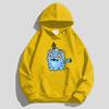 Children's Kpop Style Hooded Sweatshirt with Cute Tiger and Crow Cartoon Girl Hoodies on Top
