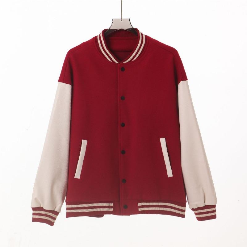 Autumn and Winter New 0 Contrasting Color Baseball Jersey Loose Casual Couple Jacket