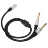 Gold Plated 1/8 Inch To 1/4 Stereo Splitter Y Cable 19.7in 3.5mm Female To Dual 6.35mm Male Dual Channel To Mono