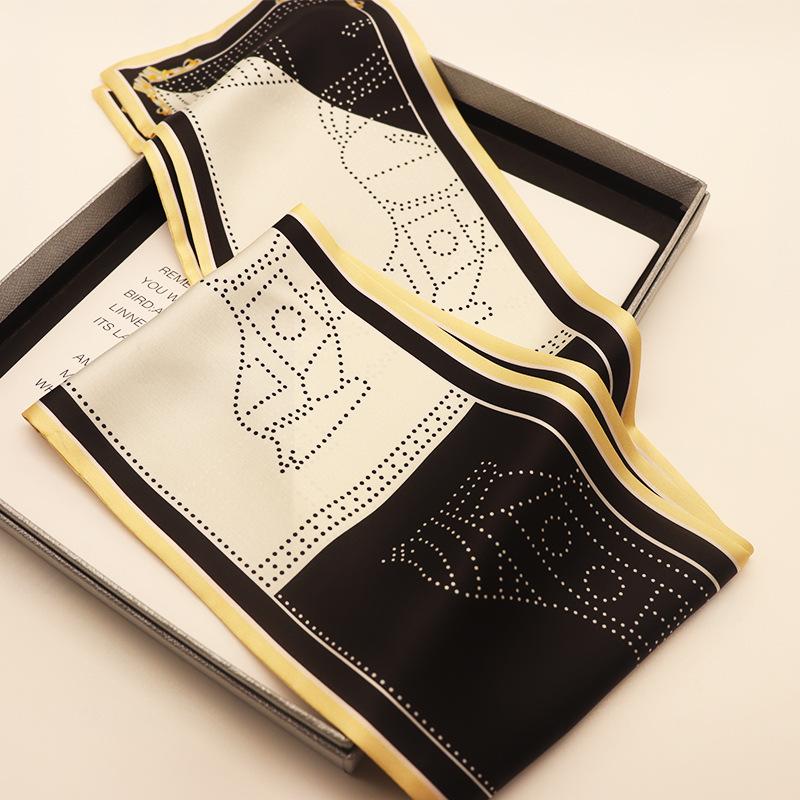 Langer Seidenschal Damen Sommer Kleiner Seidenschal Druck Simulation Seide Bindetasche Streamer Professioneller Kleiner Schal