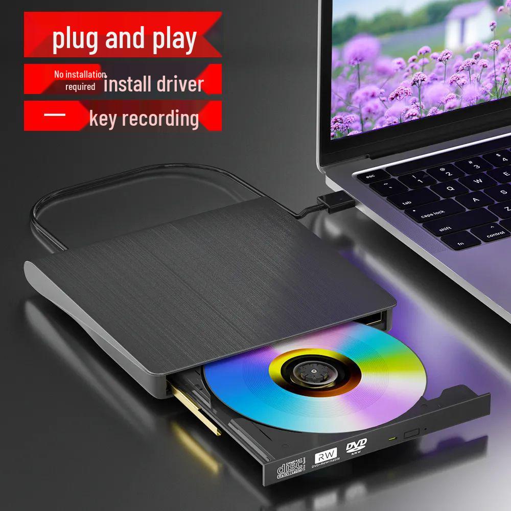 

Cross-Border Classic USB 3.0 Brushed External DVD Burner Optical Drive чёрный