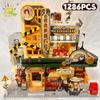 1286PCS Japanese Street View Detective Agency Building Blocks DIY Architecture Bricks Toys for Kids Gift