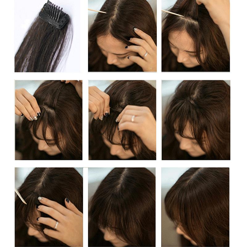Mèche Frontale à Clip Mèche Frontale Clip-in Frange Avant Cheveux Femmes Clip-in Cheveux Clip Extension Sur Accessoires Cheveux