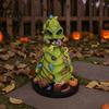 Hand Painted Creature Ornaments Rotting Halloween Figurines, Green Horror Statue with Colorful Worms, Resin Yard Weird Holiday Souvenirs Decor