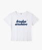 Hilukaakaibeu Overlap Navy Logo Women'S Slim Fit Short Sleeve T-Shirt