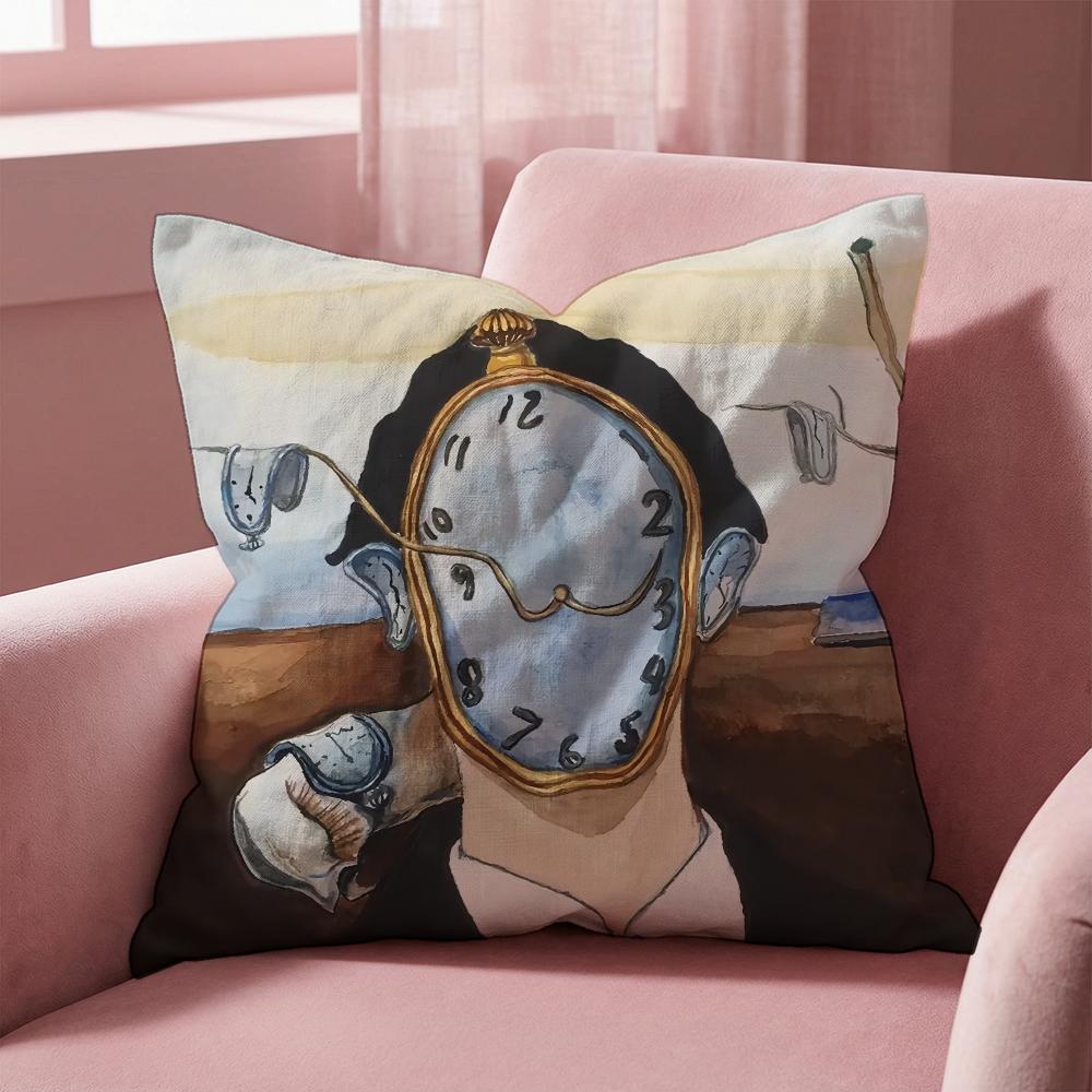 The Persistence of Memory Dal Cushion Cover Multi-Scene Pillow Cover for Home & Car - Reversible, Soft & Durable for Daily Use