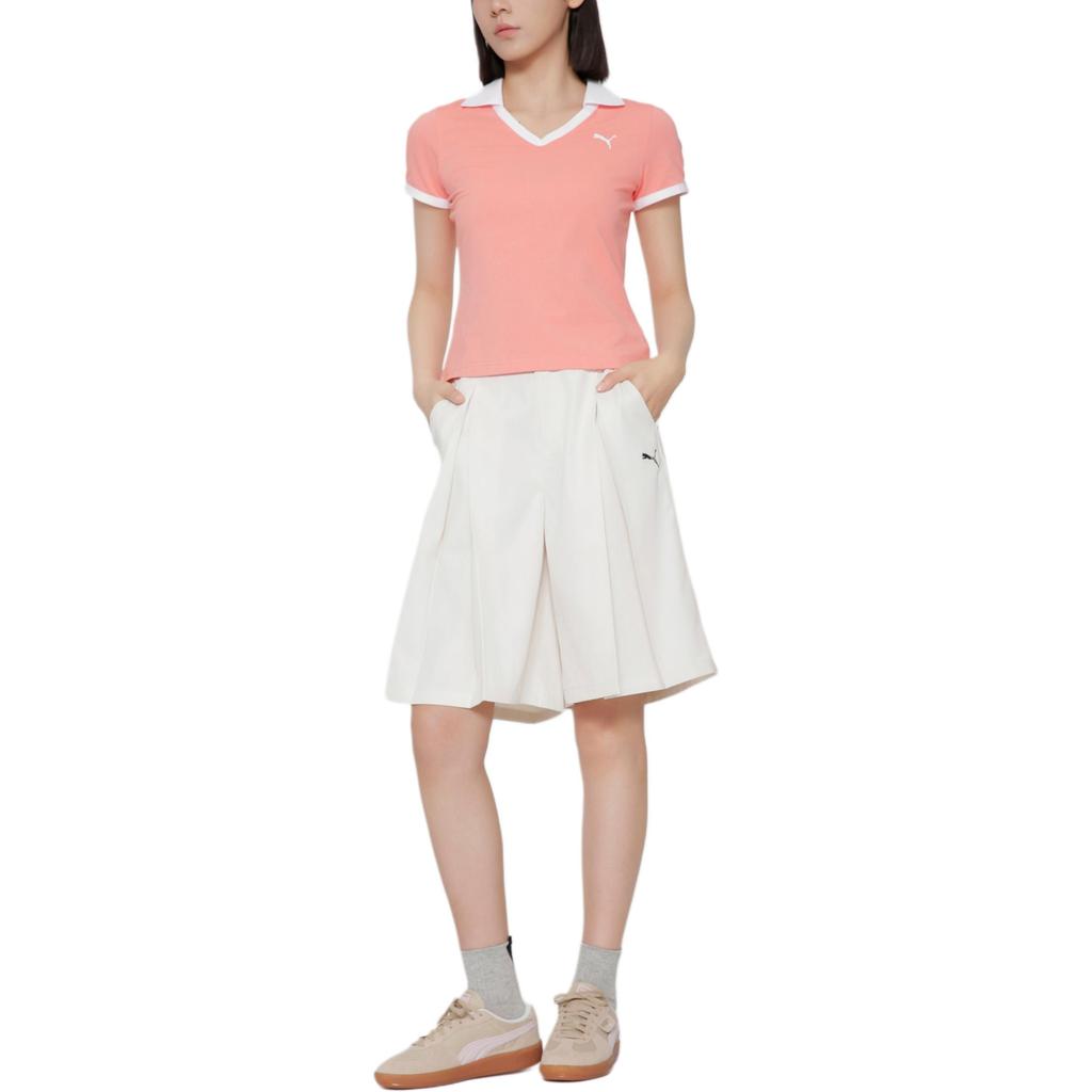 Puma Comfortable Casual Sports Short Sleeve Breathable T-Shirt Women Tops Pink 633121-89