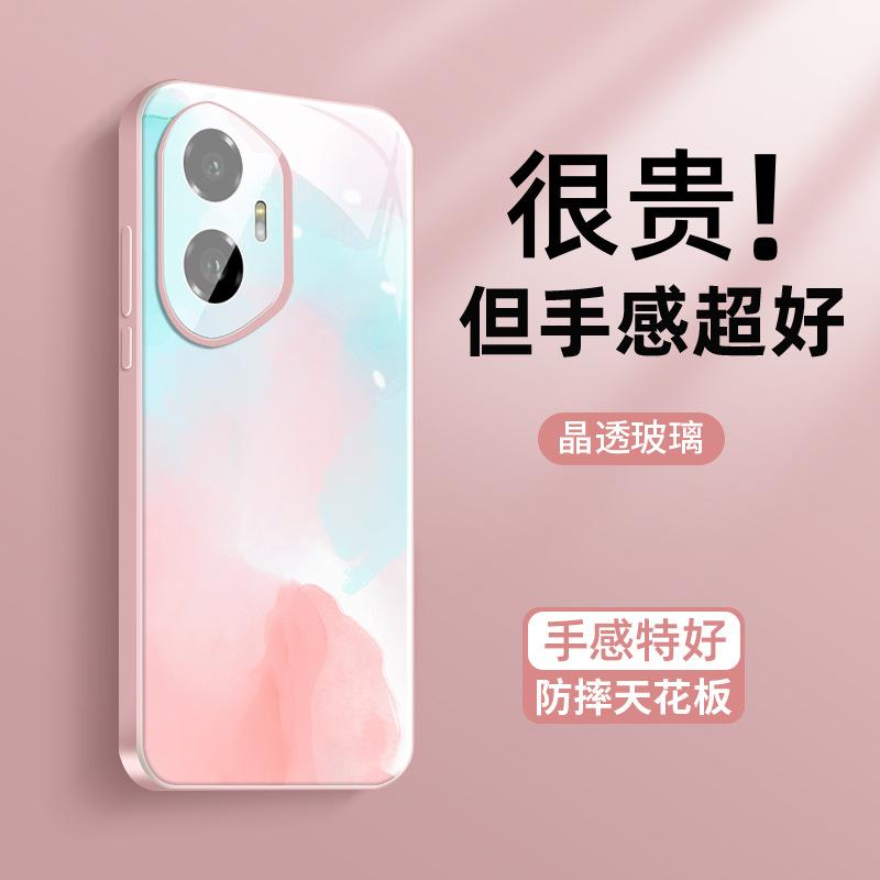 Applicable to Honor 300 mobile phone case Honor new watercolor design 300pro ice heat dissipation glass 200 with mirror