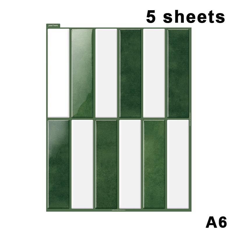 5/10Pcs Non Fading Wall Tile Stickers Peel and Stick Waterproof Oil Proof Heat Resistant for Dining Area Wall Decoration