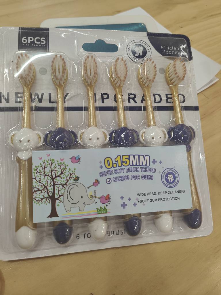 

6PCS Children s Cartoon Elephant Soft Bristled Toothbrush Household Kids Teeth Cleaning Brush Suitable for Children Aged 3-12