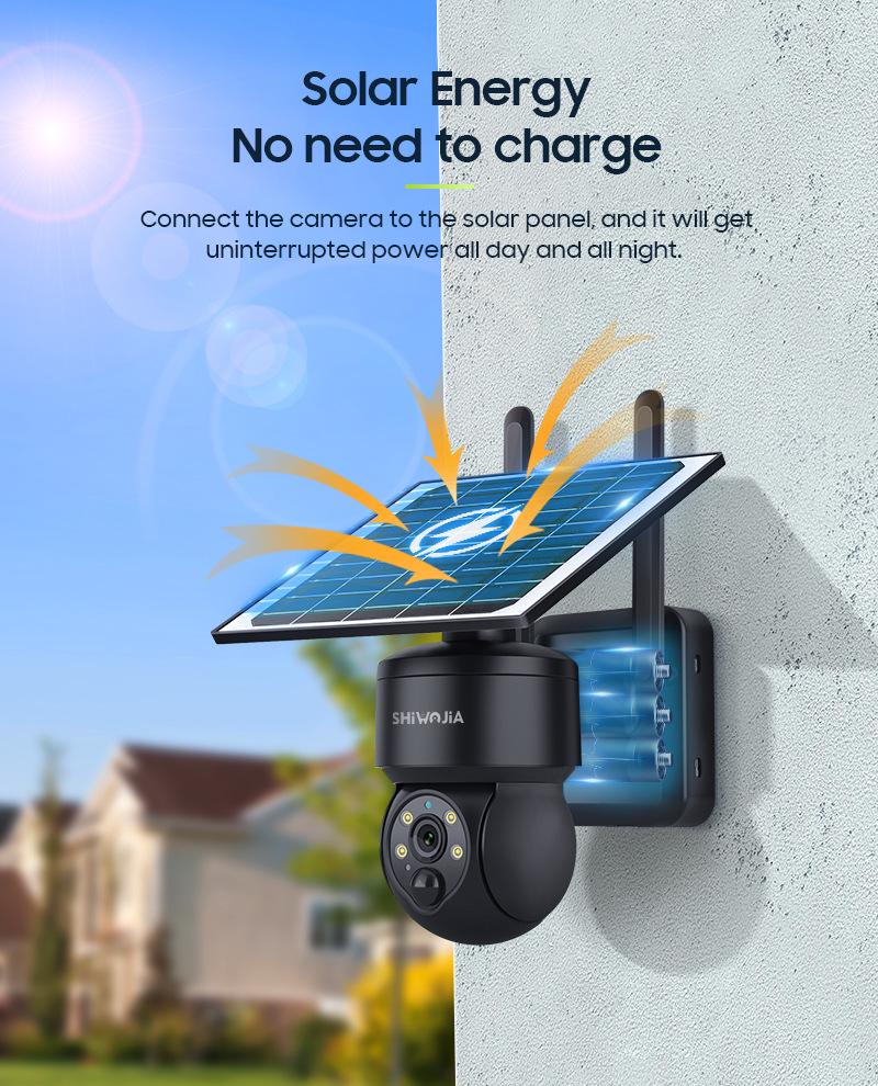 Telecamera di Sorveglianza Solare 4G Wireless da 3MP con Visione Notturna HD e Monitoraggio Remoto Esterno a Basso Consumo