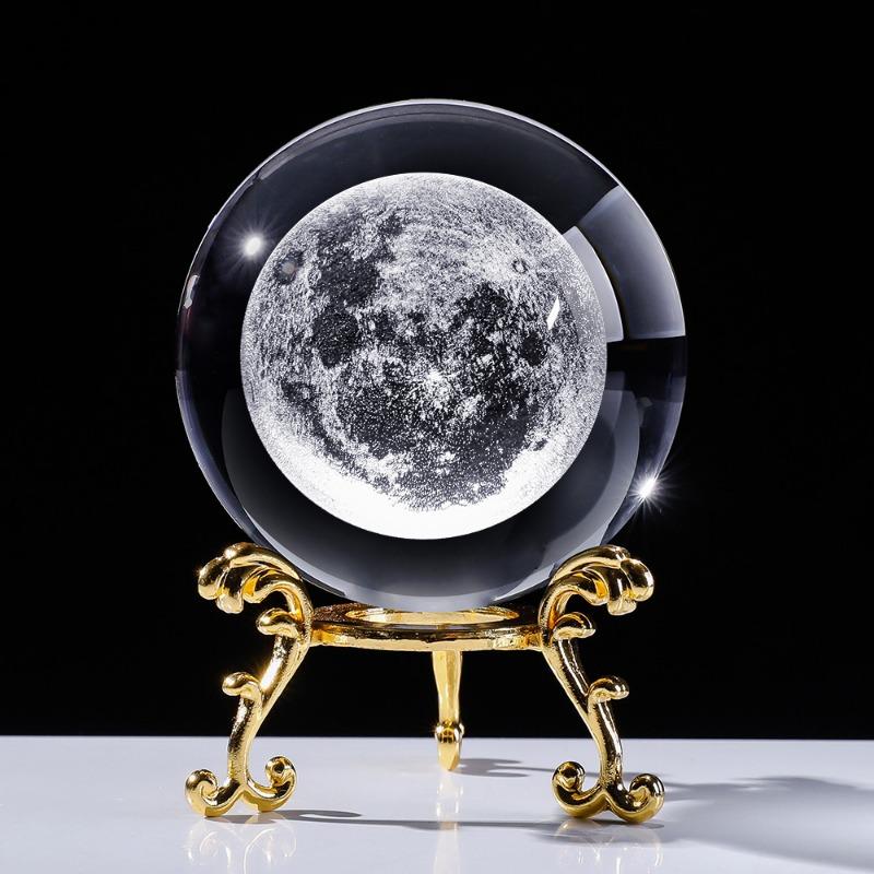 Kryształowa kula 3D ze stojakiem planeta grawerowany laserem układ słoneczny globus prezent astronomiczny prezent urodzinowy szklana kula dekoracja wnętrz