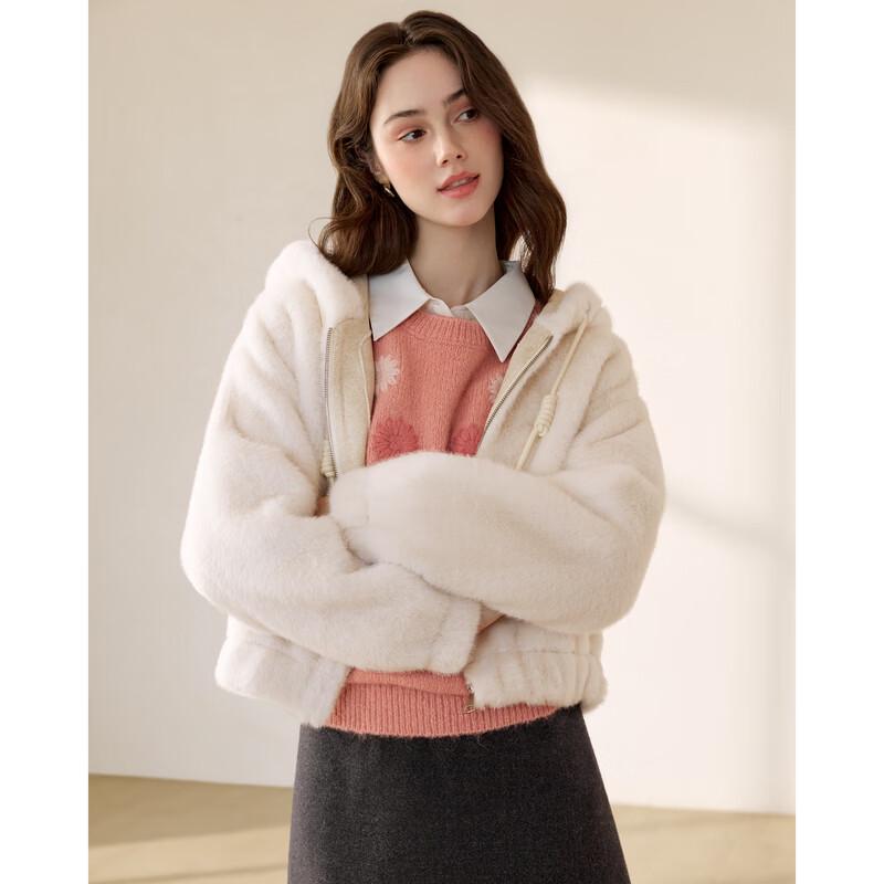 betu Women's Winter Faux Fur Hooded Jacket