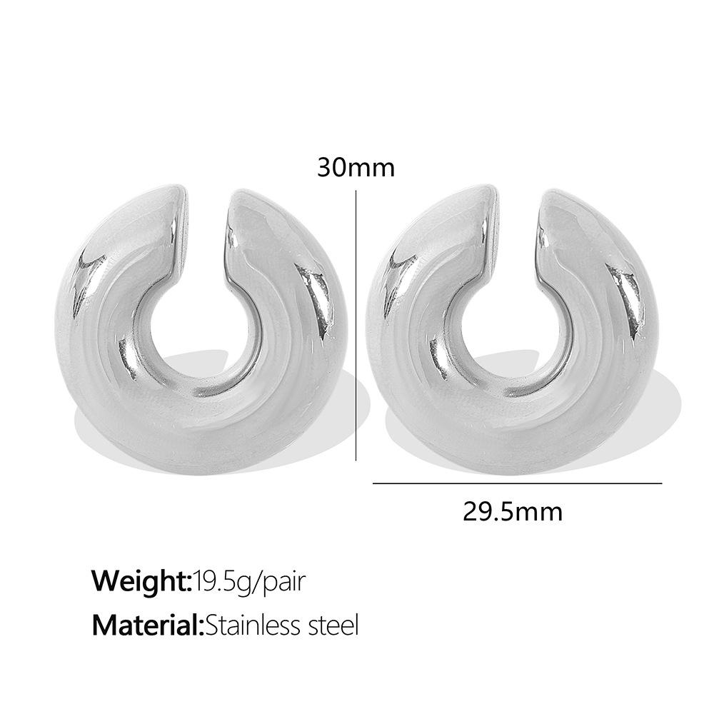 Stylish Gold-Plated Textured Ear Cuff for Women - Titanium Steel, Non-Pierced, Elegant Office Accessory