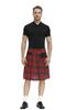 Falda plisada de cuadros para hombre: Estilo Festival Escocés, Lino Transpirable, Tallas M-XL.